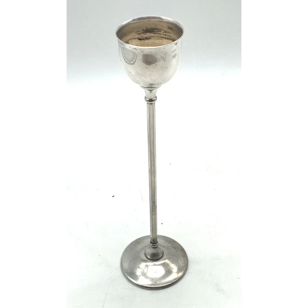 WA Italy Candlestick 10.5 Inch Silver Silverplate‎ Tall Slender Stem Tulip Cup